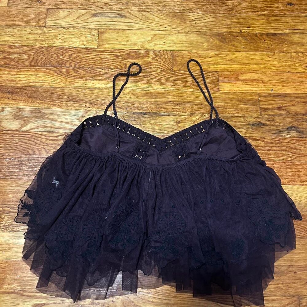 Free People Women's Black and Purple Blouse - Picture 3 of 3